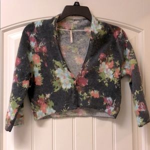 Free People small button up half cardigan sweater